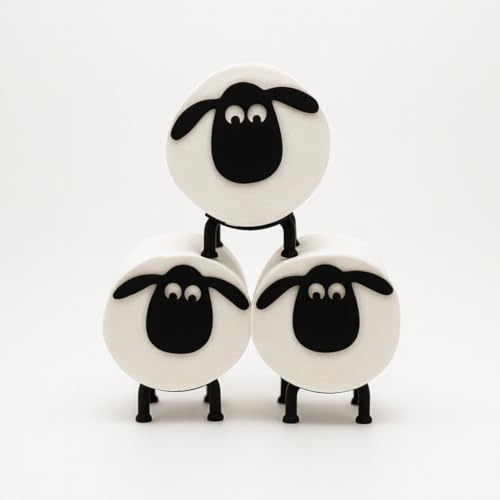 Schaf Toilettenpapierhalter für 42mm Rollen - Perfekt als Deko für die Toilette, Klorollenhalter oder als Geschenk (3 Schafe)