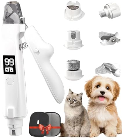 fjaldjfu Lichtschere Pro, Die 2-In-1 Led-Krallenschere Für Sichere Pfotenpflege Ohne Angst, krallenschere für Hunde mit Bildschirm, Ultra-Leiser Motor, for Große, Mittelgroße und Kleine Hunde (A-2.0)