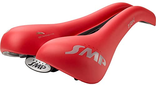 SMP, Selle TRK Sella Medio-Rosso Opaco Unisex, Matt Red, Long 280 mm-Wide 160 mm