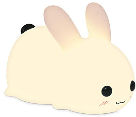 Navaris LED Nachtlicht Snow White Rabbit - mit USB Kabel - dimmbar - süße Nachttischlampe für Kinder - Kinderzimmer Schlummerlicht Lampe Weiß