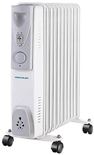 PRO ELEC PELL0209-UK 2.5kW 11 Fin Oil Filled Radiator, White
