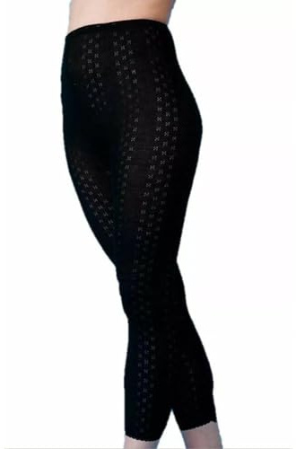 iTRONiK New Women's Thermal Long Johns Underwear Cotton Long Johns White or Black Made in The UK (Black, S)