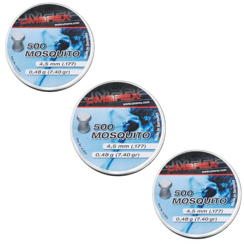 1500 PALLINI 4 5 4.5 45 MM PIOMBINI PISTOLA CARABINA ad ARIA COMPRESSA A GAS CO2 MOSQUITO + CENTRO BERSAGLIO IN OMAGGIO