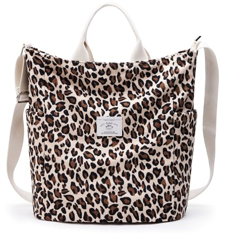 KALIDI Corduroy Hobo Shoulder Totes Bags Large Capacity with Zipper