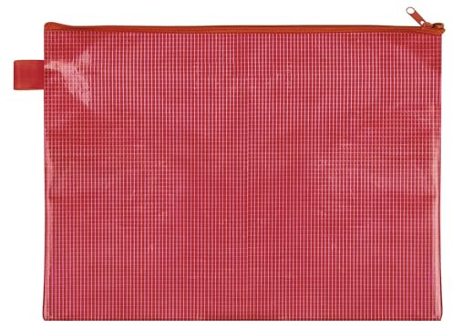 VELOFLEX - Dokumententasche DIN A4 mit Reißverschluss Rot | Format 320 x 235 mm, aus gewebeverstärktem EVA-Material, PVC-frei, wasserabweisend mit Trageschlaufe