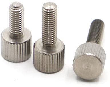 AYYSSM Rändelschraube aus Edelstahl 304, Flacher, runder Kopf, handfest, Rändelschraube, Chassis-Rändelbolzen, werkzeuglos einstellbar, M2, M2.5, M3, M4, M5, M6(16mm,M4 2pcs)