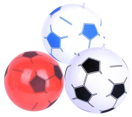 SOPOTUTU 3 Piezas Balones Inflables de PVC para de Fútbol y Elásticas para Exterior Juguetes y Decoración de Fiesta Colores Surtidos Color Aleatorio Color Aleatorio