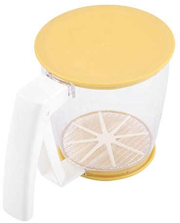 RASTKY Handheld Flour Sifter with Lid - Held Cup Flour Sifter Strainer Powder Mesh Sieve Baking Supplies Tools - Double Layer Fine Mesh