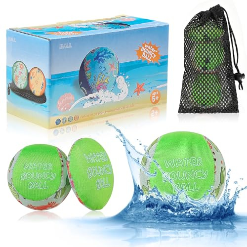 Freyeeti 3 bolas de agua para niños y adultos, pelota de agua para piscina, playa y mar, tamaño pequeño, color verde