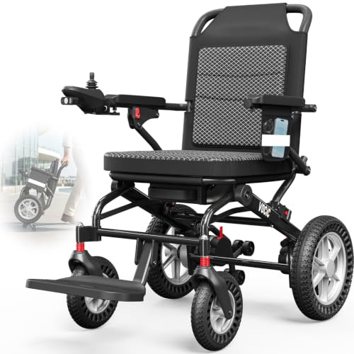 VOCIC 𝐕𝟐𝟏 Rollstuhl elektrisch faltbar leicht für Senioren 18.2KG