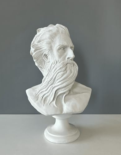 HISTONICA Poseidon byststaty, 38 cm/15 tum, grekisk mytologi, Neptunus skulptur, staty