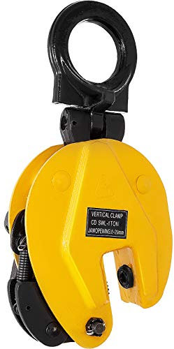 VEVOR 1T/1000KG Vertical Lifting Plate Clamp 0-15mm, 2200Lbs Industrial Vertical Plate Lifting Clamp Stable 180℃ Rotation for Synthetic Rope or Steel Cable