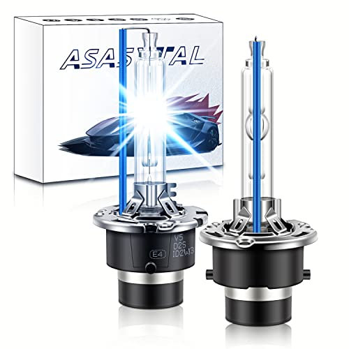 Asasytal D2S Ampoules Xénon 35W 8000K Bleu Froid Super Brillant Kit de Conversion Bi HID Rénovation des Phares Xenarc,Remplacez de Phares Extérieurs au Xénon, Base en Métal Durable,1 Paire