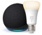 Echo Dot (5e génération) | Anthracite + Philips Hue White ampoule connectée (E27), Fonctionne avec Alexa - Kit de démarrage Maison connectée