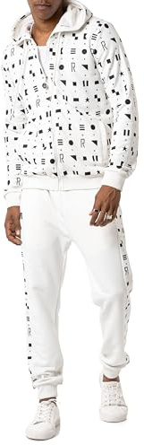Redbridge Red Bridge - Tuta da jogging da uomo con cappuccio e pantaloni geometrici, natur, XL