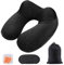 AiQInu Cojin Cuello Viaje, Almohada de Viaje Hinchable con Funda Lavable,Incluye Tapones para los Oídos, Máscara de los Ojos y Bolsa de Transporte Oficina del Automóvil del Avión