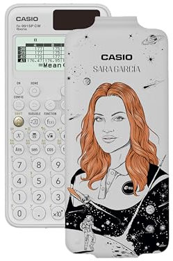 Casio FX-991SP CW - Scientific Calculator with Sara García illustrated by Sara Herranz, Recommended for Spanish and Portuguese Curriculum, 5 Languages, Over 560 Functions, Solar, White
