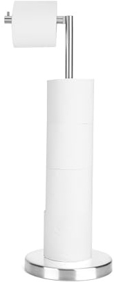 Borstad nickel toalettpappersstativ 1 st, fristående toalettpappershållare stativ, badrum toalettpapper förvaring med 1,2 kg tung bas för 4 + 1 rullar, toalettpappershållare, toalettrullestativ