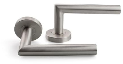 VERAMET Ensemble de poignées de porte en acier inoxydable (gabarit de perçage et instructions de montage) - Poignée de porte intérieure - Poignée de porte intérieure - Garniture de porte de chambre -