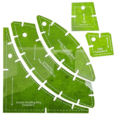 Juego De 5 Plantillas De Acolchado, Plantillas Acrílicas De Doble Anillo De Boda, Regla Reutilizable Para Patchwork, Herramientas Prácticas De Costura Para Amigos Y Familiares