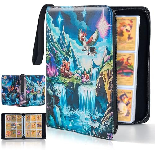 Classeur Carte Pokemon 900 Cartes – Album Porte Carte pour Rangement avec 50 Pages à Pochette – Cahier Livre à Collectionner Compatible avec Carte Yu-Gi-Oh, One Piece, Magic et Dragon ball