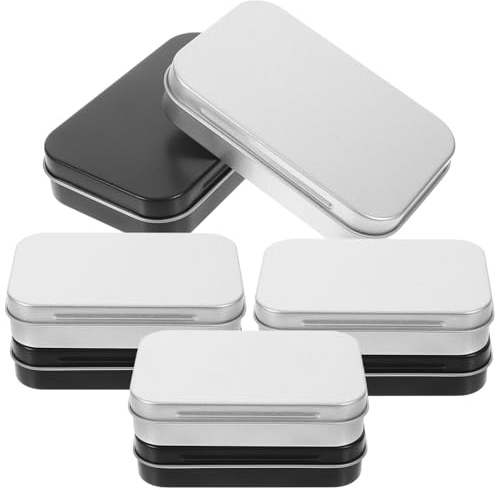 SAFIGLE 8pièces Boîtes De Rangement Étain Rectangulaires Petites Pour Bonbons Boîtes Métal Avec Couvercle Métalliques