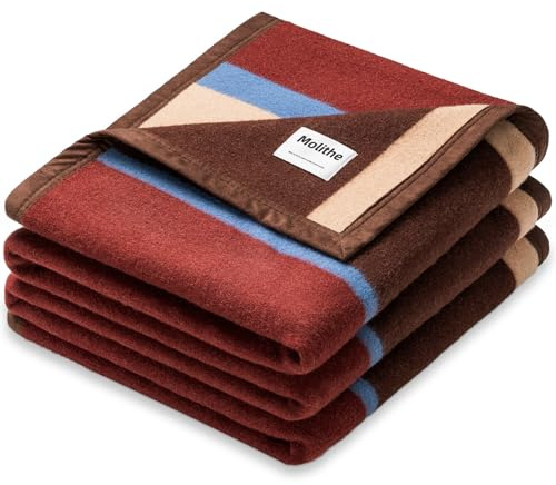 Alpaca Wool Blanket 50% Alpaca 50% Sheep Wool Blend, Ultra-Soft Heavy Wool Bed Blanket for Winter Year-Round Use, Twin Size 62''x 82'' Warm Natural Fiber Washable Wool Throw