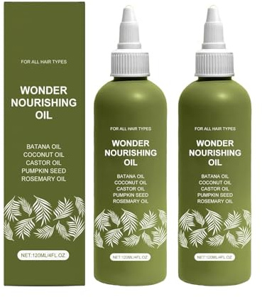 Haarwuchsöl mit Rosmarin, Kokosöl und Rizinusöl - 100% natürliches Kopfhautöl - pflegendes Haarserum für dickeres und kräftigeres Haar (2 PCS)