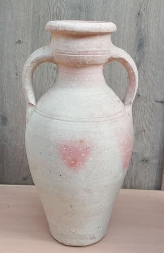 2.Wahl !! Schöne rustikale Amphore ca. 50 cm aus weißgrau bis leicht rötlichen Terracotta Terrakotta Pokal Vase Krug