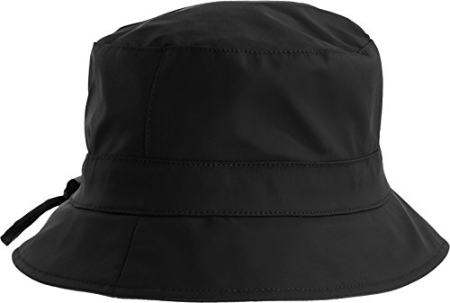 fiebig Damen Regenhut wasserdicht faltbar Fleecefutter, schwarz, 56