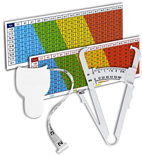 CZ Store Body Fat Caliper Kit✮Lifetime Guaranteed✮ Accurate Readings Skin Fold Clamp with User Manual, Interpretation Table, Workout Guide, Measuring Tape - Weight Management & Measurement Tool