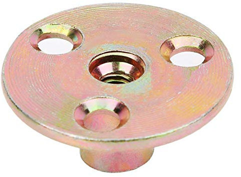 5pcs Écrou de Bride à 3 Trous M6 / M8 / M10 Écrou en T à 3 Trou en Brad Écrou en T à Base Ronde en Fer Galvanisé pour Fixation de Meubles de Connexion (M6)