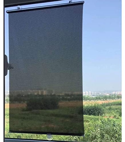 NIANXINN Balkon-Sonnenschutz Thermorollo,Verdunkelungsrollo mit Saugnäpfen,Verdunkelungsvorhang,Türvorhang,Dachfenster Hitzeschutz-Rollos,Für Auto,Badezimmer,Küche,Büro,Glas (68x125cm/27x49in)