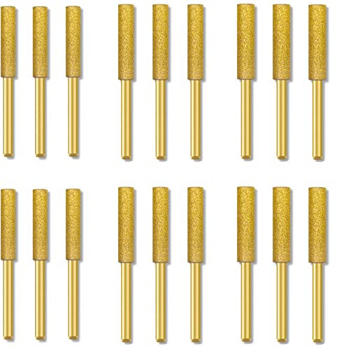 18 Pieces Grinding Stones Chainsaw Diamond Chainsaw Sharpener Grinding Point Chainsaw Quick Simple Grinding Stone Grinding Tool Stones Burr High Hardness Grinding Stone File 4 mm 4.8 mm 5.5 mm