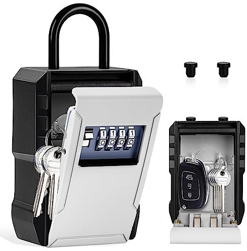 JUYANO Caja de Seguridad para Llaves Grande Caja Fuerte Llaves Exterior Montado en la Pared Caja Seguridad Llaves Llaves Impermeable Caja Fuerte Llaves con Código para Hogar Garaje Oficina