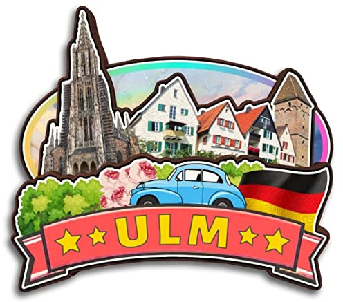 Orlybar ULM Baden-Württemberg Deutschland Kühlschrankmagnet Holzkollektion 3D Holz handgefertigt Reise Stadt Souvenirs Kühlschrankmagnet Wohndeko Geschenk -1527