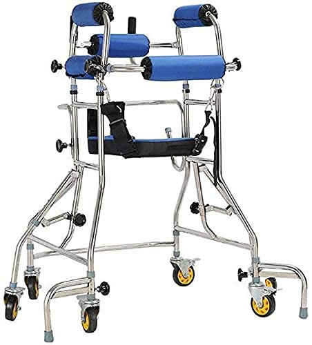 Senioren und Erwachsene Medizinischer Roll-Walker Stehender Gehständer/Gehhilfe/Ständerrahmen mit Sitzrad-Rehabilitationsgerät Klappbarer, höhenverstellbarer Gehwagen für die unteren Gliedmaßen The