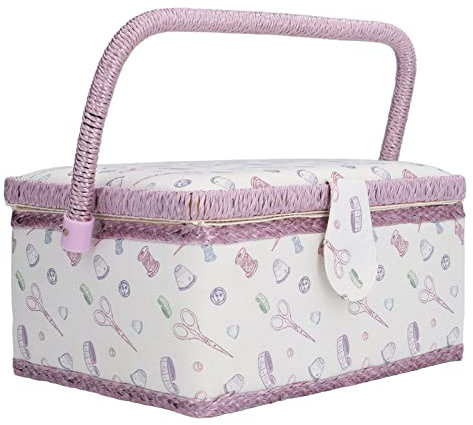 Lila Nähset-Organizer-Box,Premium-Stoff, Knitterfrei, Guter Elastizitäts-Nähkorb Und Verschleißfester, Tragbarer, Langlebiger Nähzubehör-Organizer, Kleiner Aufbewahrungskorb Für Nähzubehör