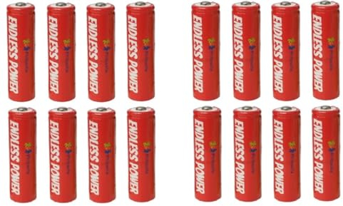 16X Endless Power AA Akkus HR6 3600mAh 1,2 V NI-mh Wiederaufladbar Rechargeable Akku Batterien rot 16 Stück