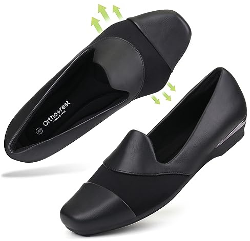 Ortho+rest Zapatos ortopédicos para mujer, para juanetes, con plantillas ortopédicas, Negro , 42 EU