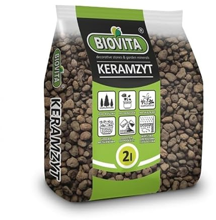 BirnePower Blähton Tongranulat Keramsit 8-16 mm Pflanzton Pflanzgranulat Mineral-Granulat Drainagematerial Sack 2L Hydro