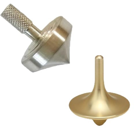 Tomedeks 1 Stück Kreisel Metall, Edelstahl-Metallkreisel, 2.7 * 2Cm Schleuderzeit Über 5 Minuten, Tötungszeit Unterhaltung Dekompressions, Gyroskop-Spielzeug, Mit Aufbewahrungstasche (Silber)