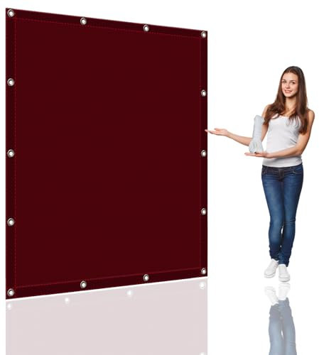 Telo di ricambio per ombrellone 3 x 3.8 m Impermeabile Tessuto Ombreggiante con Occhielli Protezione Raggi UV HDPE Tenda Parasole per Piscina Domestico, Weinrot