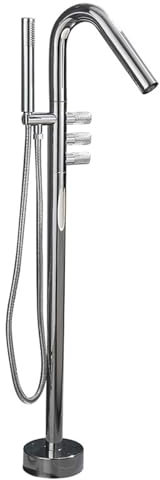 XJTNLB Rubinetto Vasca da Bagno con Doccetta Cromo Miscelatore Doccia con Deviatore Rubinetto Vasca Freestanding con Doppio Manopole Rubinetti per Vasca da Bagno