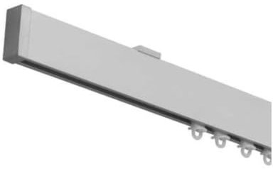 Tende Arredo Tessile - Binario Tenda Soffitto Scorrevole, Zineffa per Tenda, Binario a Onda Decorativo in Alluminio con Tappi Terminali e Occhielli in PVC