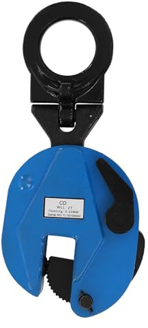 ZENGRICE - Abrazadera de elevación de placa de acero 2T, color azul, negro, abrazadera vertical para placa de 2 t, apertura de mordaza hacia arriba, abrazadera para elevación y transporte