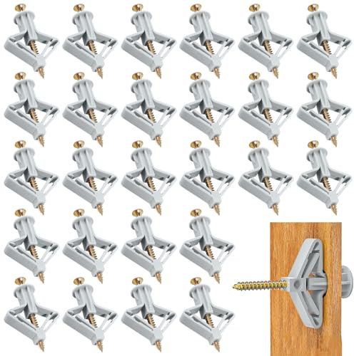 TTYSHIP® 150 Pieces Cheville Brique Creuse, Cheville pour Plaque de Plâtre avec 150 Vis, Chevilles à Cavité Papillon pour Plaques Plâtre, Panneaux Fibres Gypse, Murs Creux