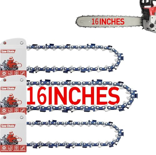 FuGuiB 16 Inch Chain Saw Chains 3-Pack, 40cm 1.3mm 3/8 LP 57 Drive Links, Chains for Chainsaws, Compatible with Oregon 91P057x, Titan TTB355CHN, TTL632CHN, TTL759CHN, Black & Decker GK1940T