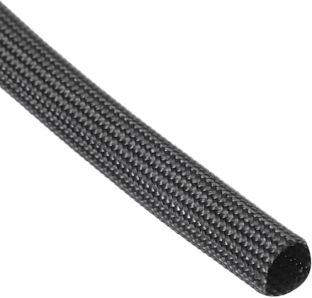 QUARKZMAN 3.0m Lange Kabelschutzschlauch 7mm ID, Flexible Kabelschlauch Schwarz Hitzeschutzschlauch 0.35mm Dicke, Kabelschutz Gewebeschlauch Isolierung Glasfaserschlauch für Kabel Draht