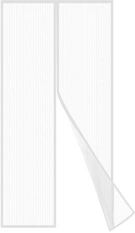Fliegenschutz Balkontür 90×210cm, 12 Paar Klettverschlüsse, Fliegenschutz Balkontür, Fliegengitter Balkontür Magnet, Einfache Montage Ohne Bohren,Magnetvorhang für Zuverlässigen Insektenschutz